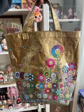 Takashi Murakami Mononoke Kyoto Gold Floral Tote Bag
